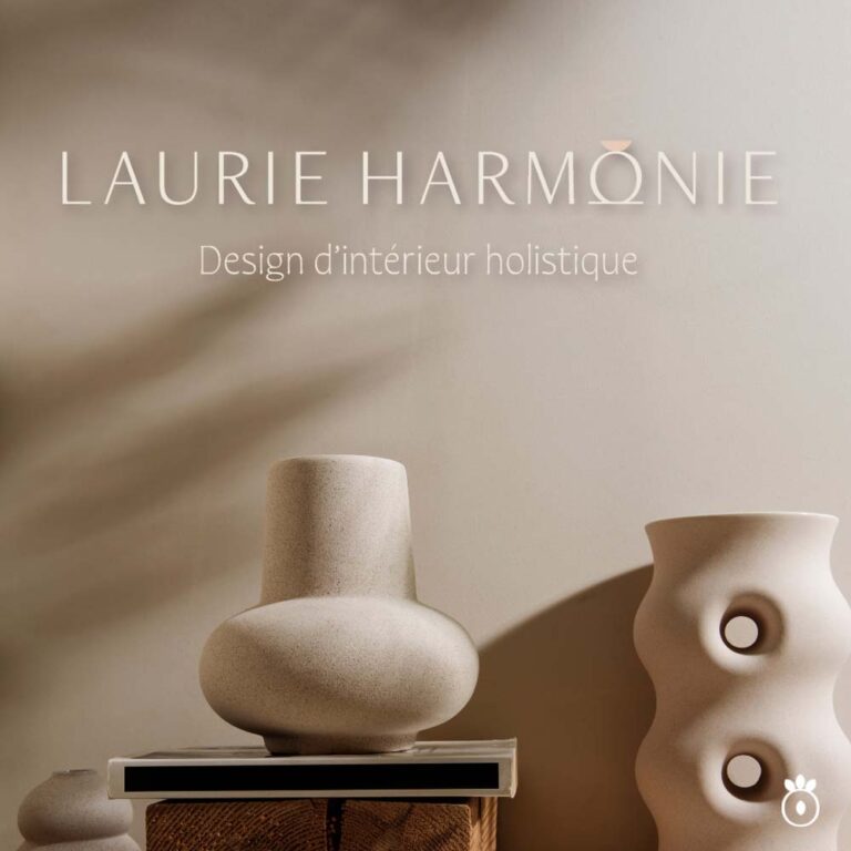 création d’dentité visuelle et supports de communication  pour Laurie Harmonie Designer et décoratrice d’intérieur à Langeais