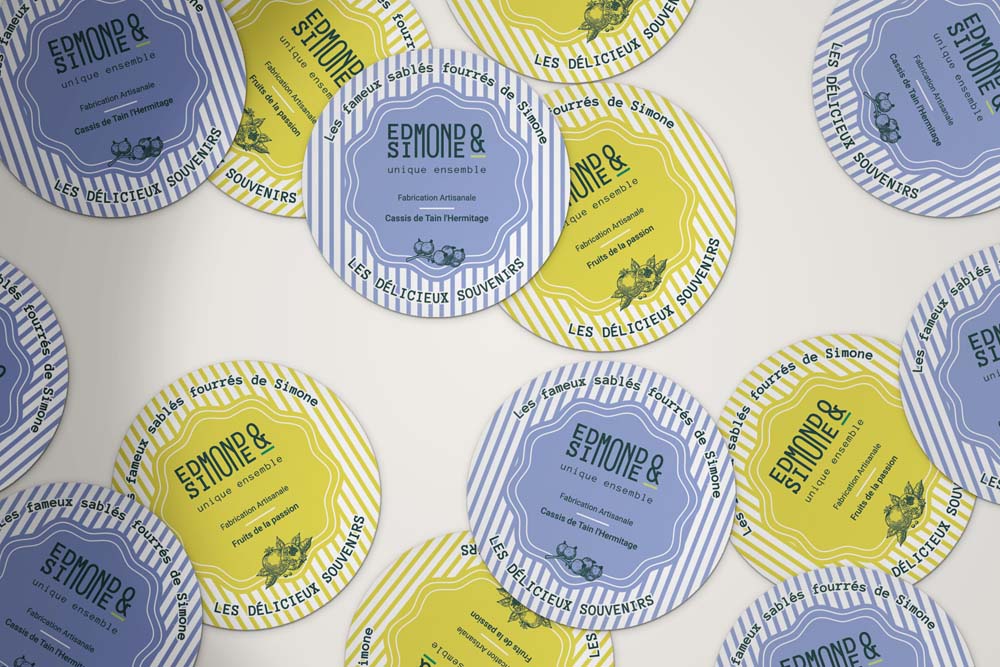 étiquettes pour des biscuits Edmond et Simone