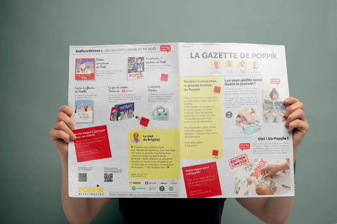 design graphique-mise en page et création graphique d'une gazette pour l'édition jeunesse.
