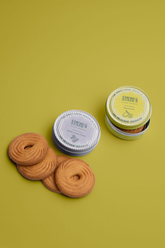 Packaging pour des biscuits marque Edmond et Simone en Touraine
